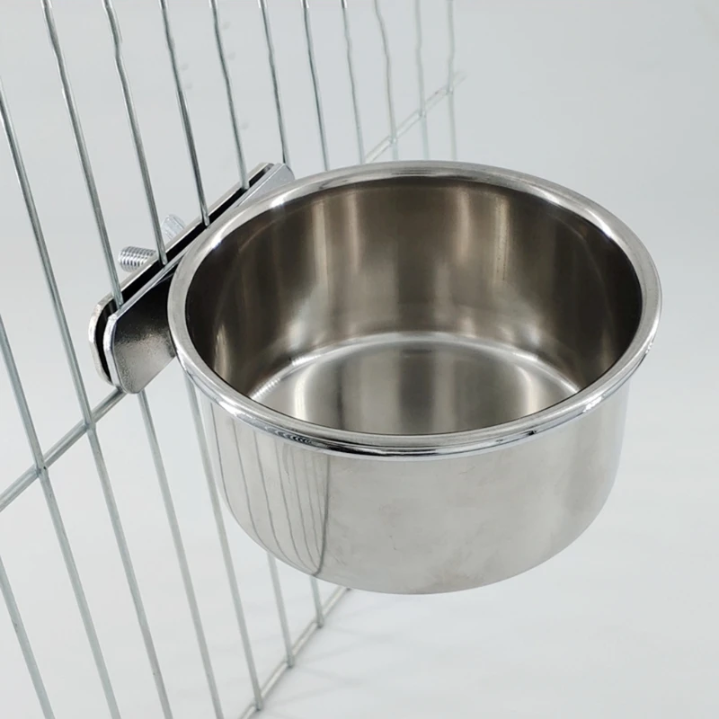 Parrot Feeder Bird Feeder Parrot Feeding Bowl Bird Water Drinker Pet Birds Hanging Cage Bowl Dish Cup Anti-turnover Stainless Steel Feeding Food Drinking Feeder for Parakeet Lovebird