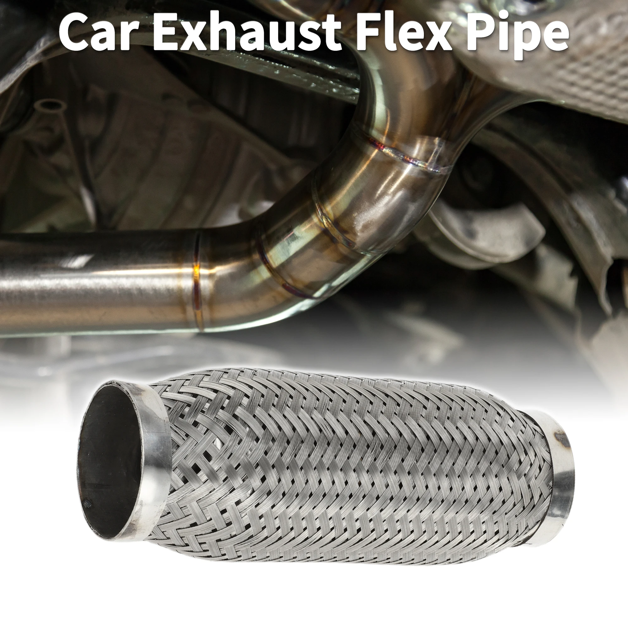 UXCELL 45/50/60/65mm ID Car Exhaust Flexible Pipe Exhaust Flex Connector Pipes Bellows Universal Durable Stainless Steel