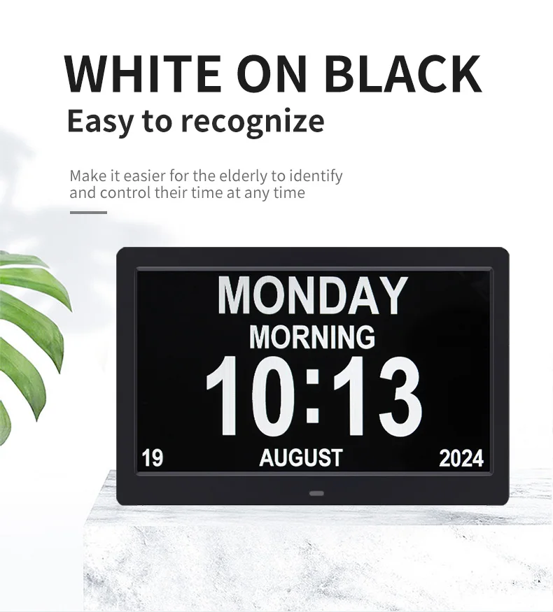 Description Picture 6 of item10.1/7.1 Inch Digital Photo Frame LED Calendar Clock Multi-Languages to display Medicine Time Reminder Alarms for Elder Dementia