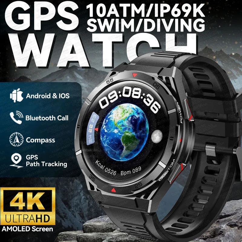 YUPENG Smartwatch Uomo 2025 1.96" AMOLED: Chiamate Bluetooth, 100+ Sport, IP68 Per Android/iOS - 3