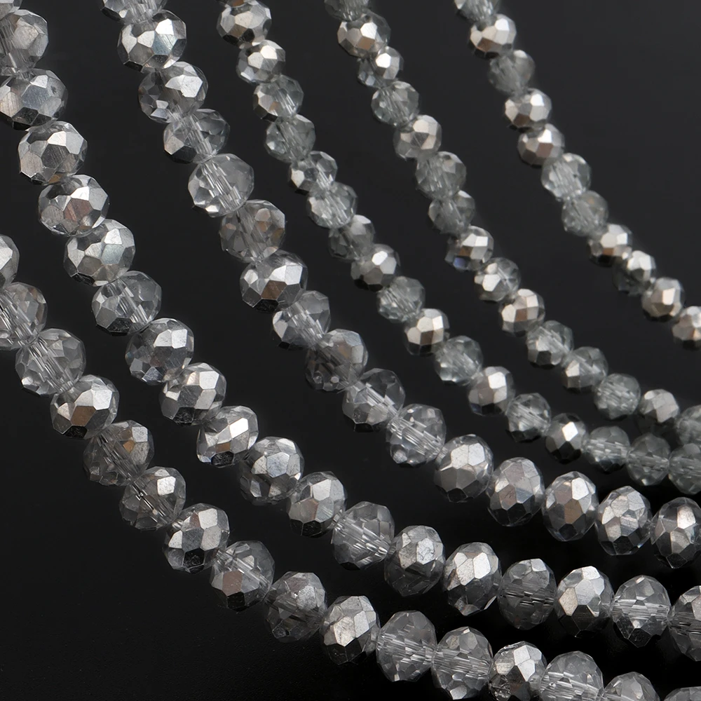 Round Faceted Colorful Glass Beads for Jewelry Making and DIY Projects