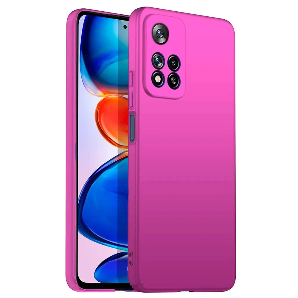 kwmobile Funda de silicona TPU compatible con Xiaomi Redmi Note 11 Pro/Note  11 Pro (5G), funda delgada para teléfono con acabado suave, color rosa
