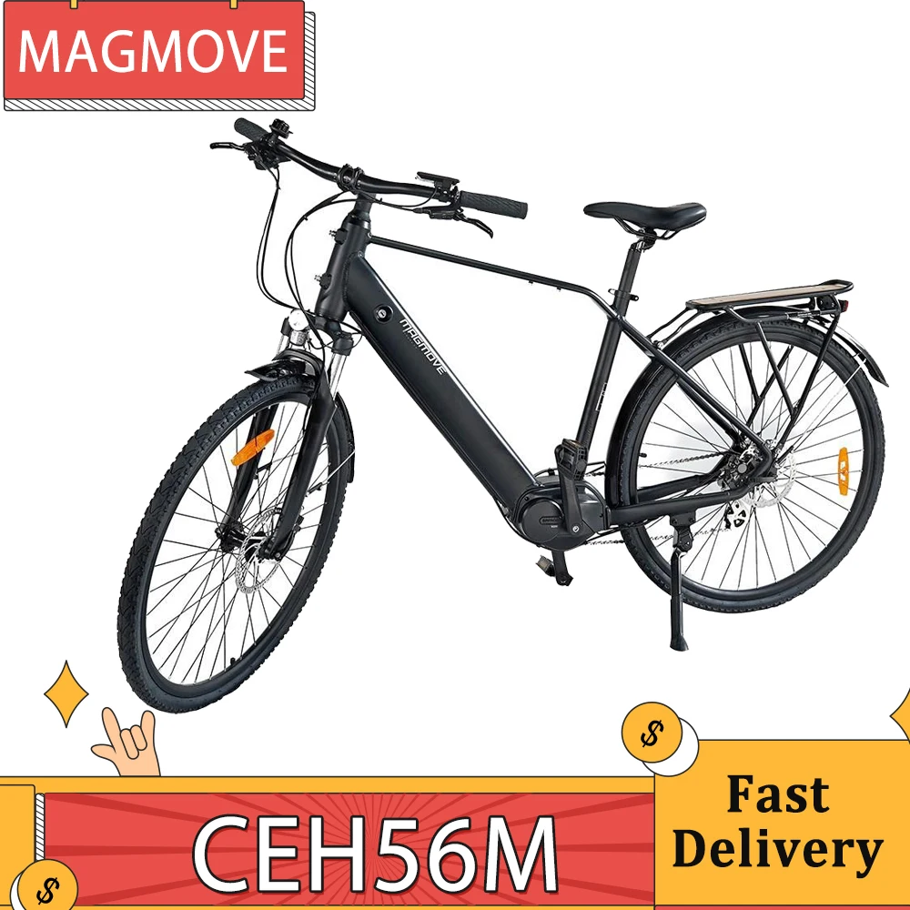 Magmove Ceh56M 28 Pollici City Electric Bike Bafang Mid-Drive 250W Motore 25 Km/H Velocità 36V 13Ah Batteria 100Km Portata Massima 150Kg Carico