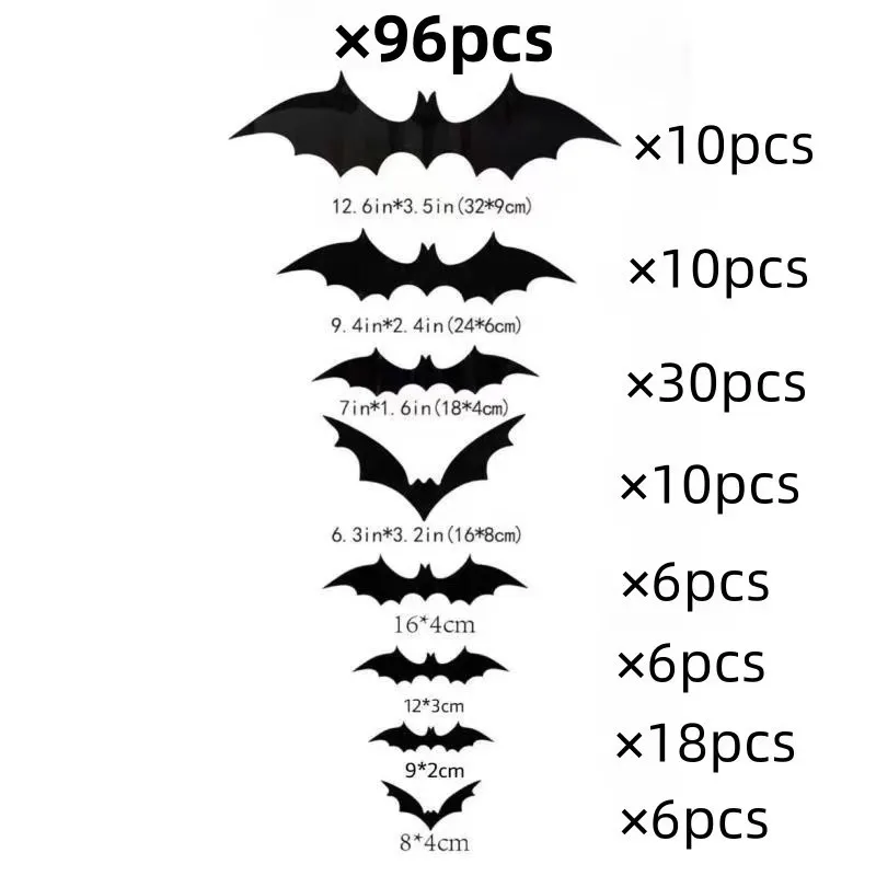 B96pcs Black Bat