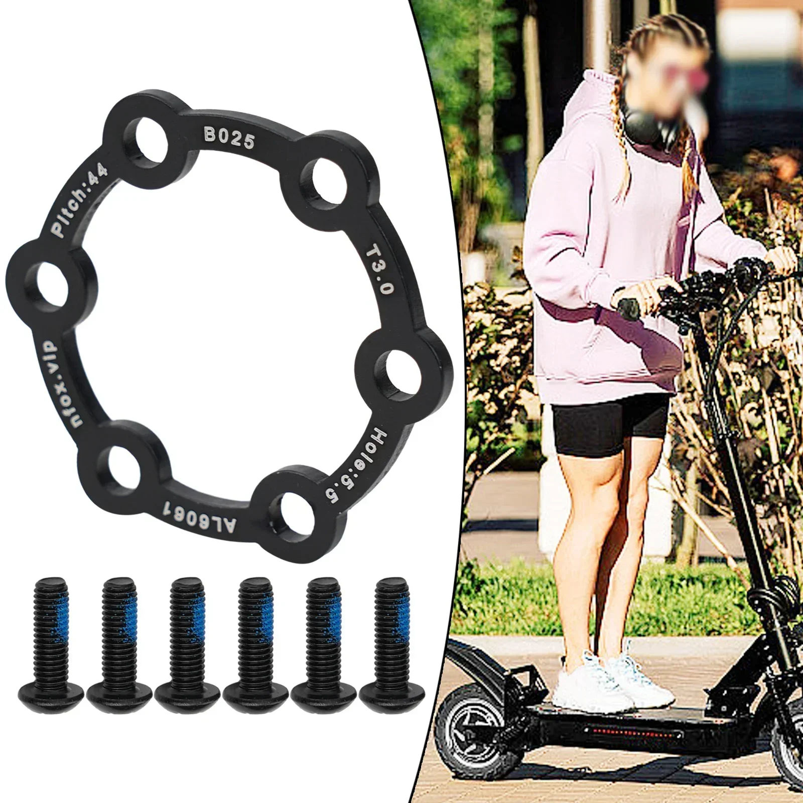 Electric Scooter Brake Disc Bicycle Disc 6-hole Hub Heightening Pad Screws Mountain Bike Plastic Brake Spacer mountain bicycle disc brake bicycle disc brake mountain bike disc brake