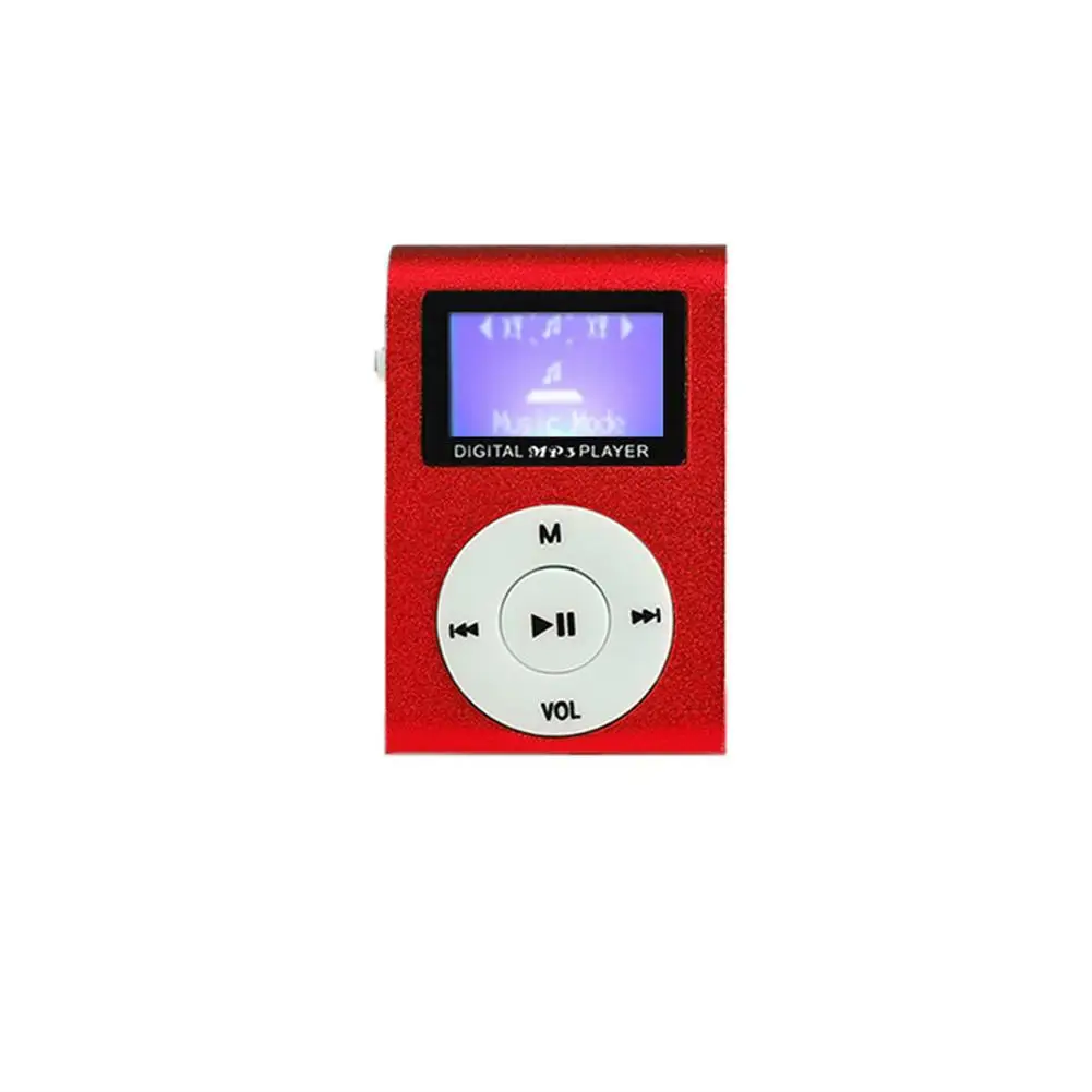 Mini Cube Clip-type Mp3 Player Display Rechargeable Portable Walkman Sport Mp3 Music Speaker with Earphone Usb Cable 