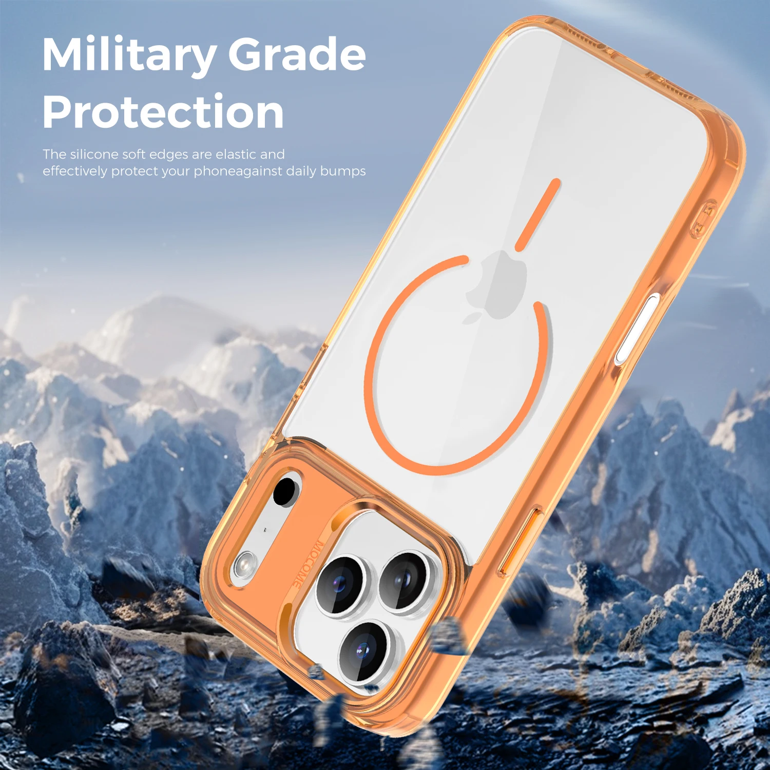 Transparent Shockproof MagSafe-Compatible Phone Case with Magnetic Wireless Charging Capability