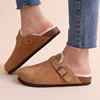 Winter House Slippers For Men Anti-Slip Fluffy Warm Slippers Short Plush Slippers With Durable Rubber Sole 4