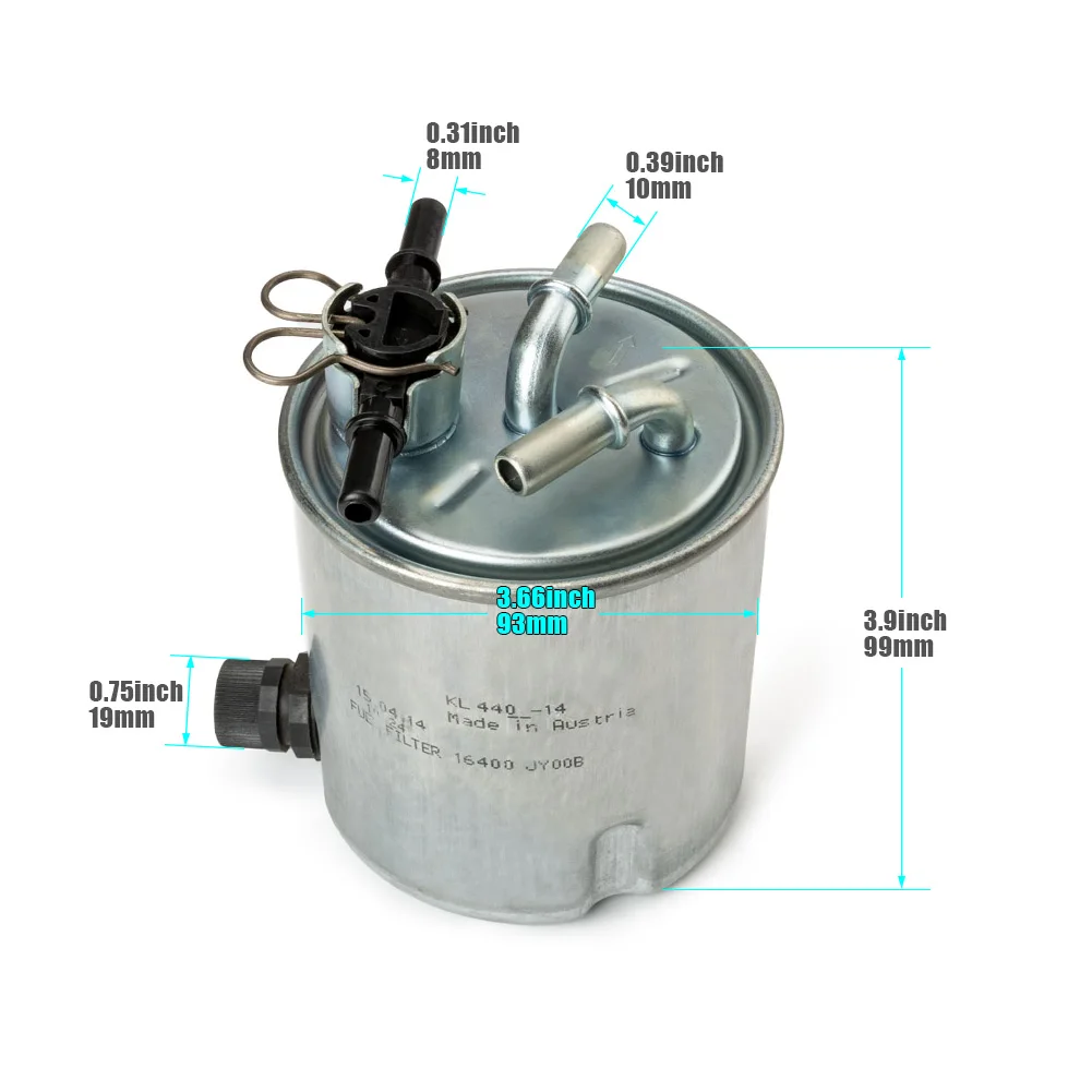 16400-JY00B 16400JY00B New Fuel Filter For Nissan Qashqai X-Trail For Renault Koleos 16400-JD50B 16400-JY00D 16400-JY09E fuel filter