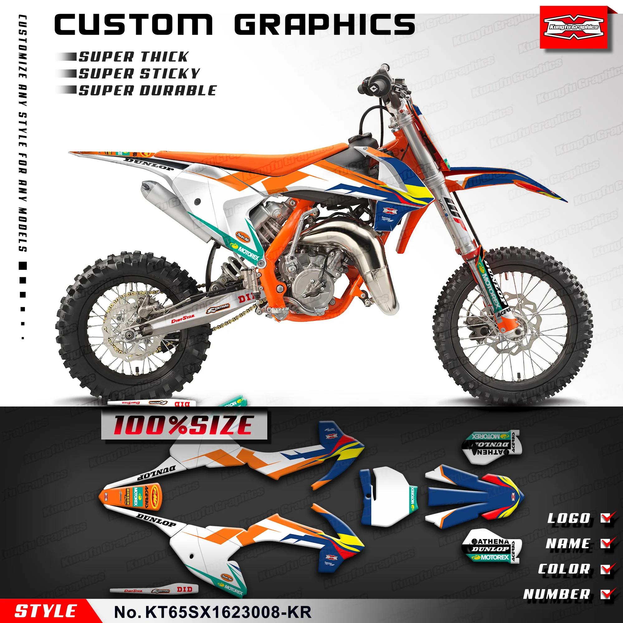 

Мотоциклетные наклейки, виниловые наклейки для KTM SX 65 2016 2017 2018 2019 2020 2021 2022, искусственная кожа