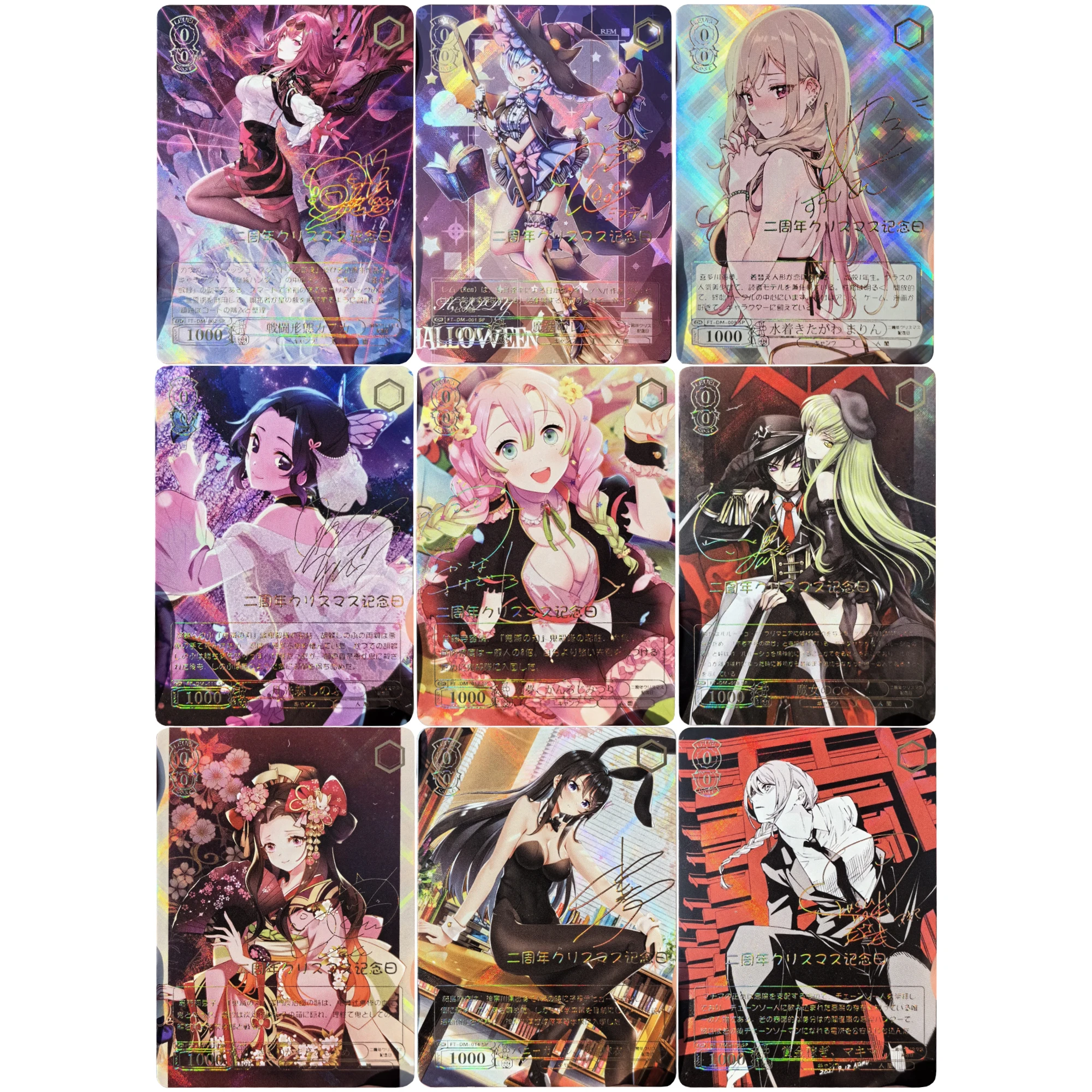 

WS аниме девушка Подпись флэш-карта Diy Rem Albedo Yuuki Asuna Tokisaki Kurumi Kochou Shinobu Подарочная игрушка игра Аниме Коллекционная открытка