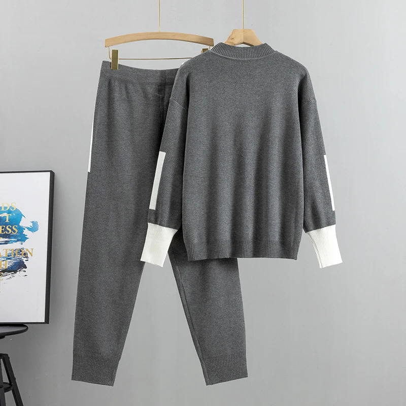 Pull Femme élégant Tricoté Style Patchwork – Faux Deux-pièces, Manches Longues, Pour Un Look Chic Et Décontracté