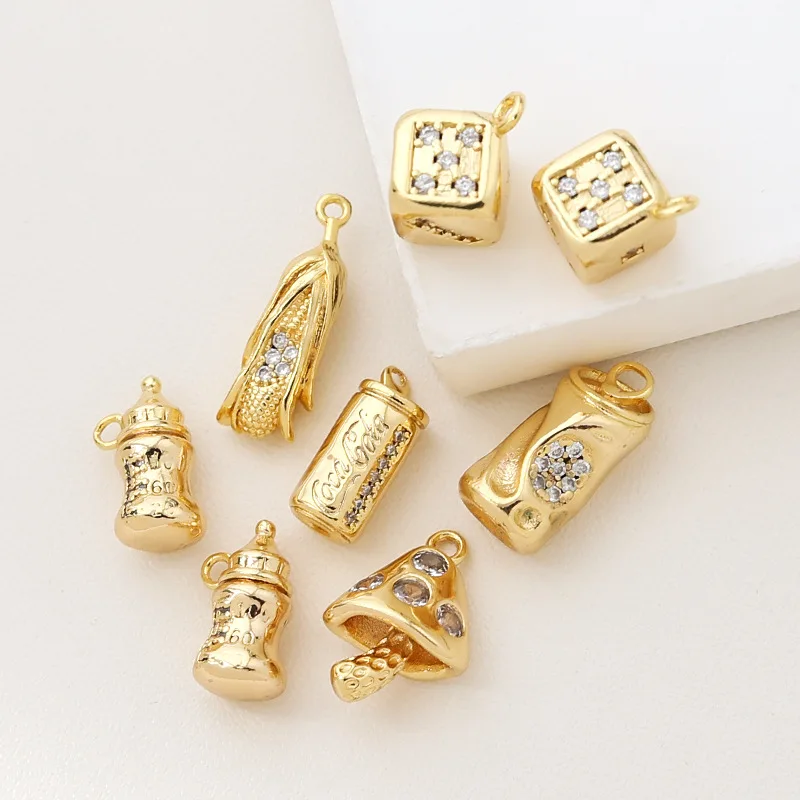 

Золотой цвет детская бутылка может Кокс медь Алмаз Кулон для DIY аксессуары ручной работы ожерелье для рук оптовая продажа одна штука