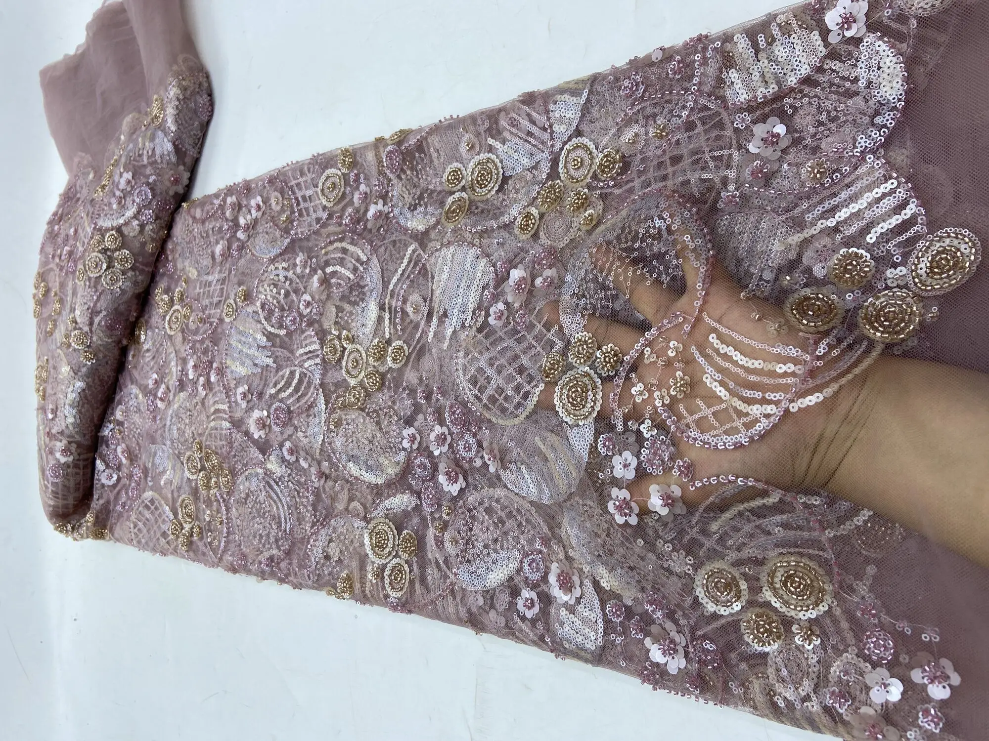 

African Sequins Lace Fabric for Bridal Material, High Quality, Nigerian Mesh, French Tulle, Latest 5 Yards, 2024