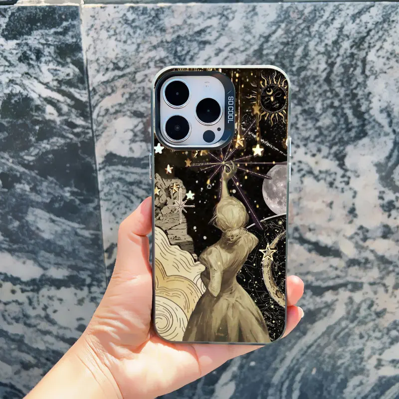 Retro Engel-Sternenkarte Handyhülle für iPhone 17 16 15 14 Plus 15 14 13 Mini 12 11 Pro Max Schutzhülle Laser-Stoßfeste Schale – Detail 7