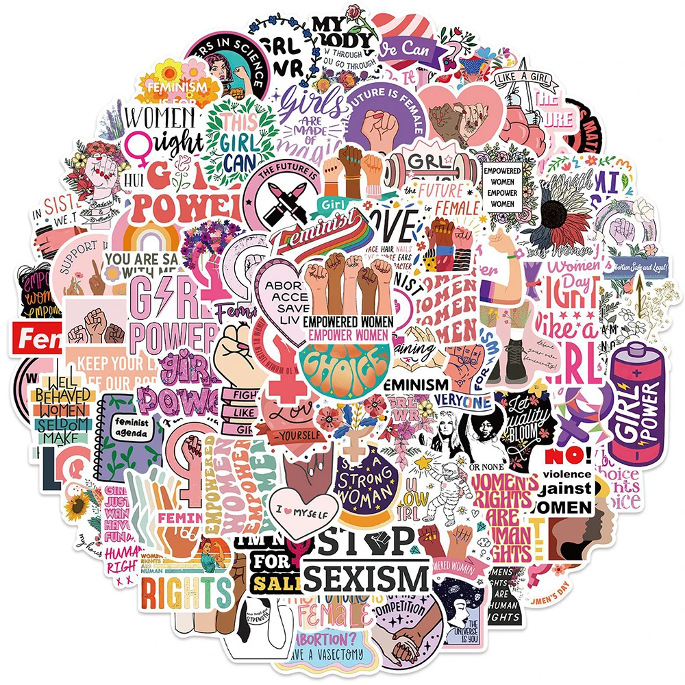

10/30/50/100PCS Inspirational Feminist Graffiti Stickers Supporting Women ridge Guitar Laptop Motorcycle Travel Cool Kid Sticker