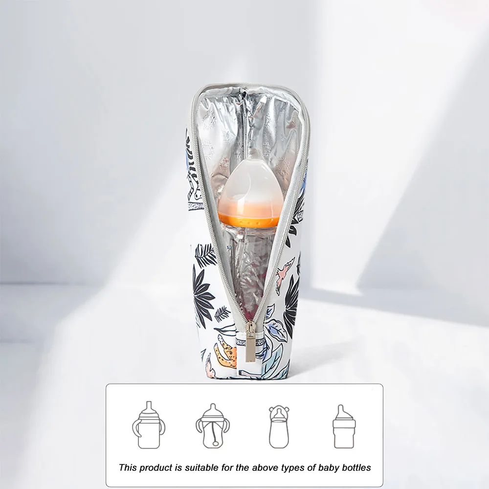 Go Out Insulated Water Bottle Wrap Baby Bottle Protective Cover Printed Aluminum Foil Tote Bag Can Be Hung Stroller Clutch Bag 2