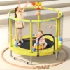 Indoor Trampoline for Kids Ages 1-8, 55" SmallOutdoor Toddler Trampoline with SafetyEnclosure Net, No-Gap Safe Design 3