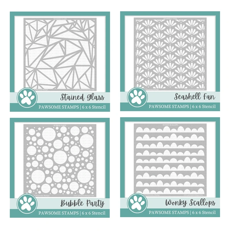 

New 2023 Bubble Party Seashell Fans Stained Glass Wonky Scallops Stencils Scrapbooking for Paper Making Frames Card Craft
