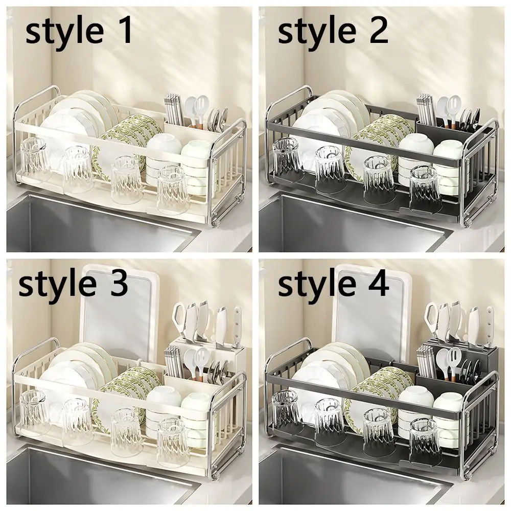 Carbon Steel Dish Rack Holder Rustproof Multifunctional Kitchen Sink Rack Convenient Drain Portable Dish Drying Rack