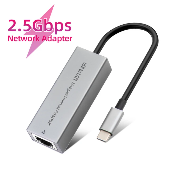 Adaptateur Ethernet USB 3.0 pour PC, 1000Mbps, RJ45 Type-C Gigabit 2.5G,  pour ordinateur portable, TV Box