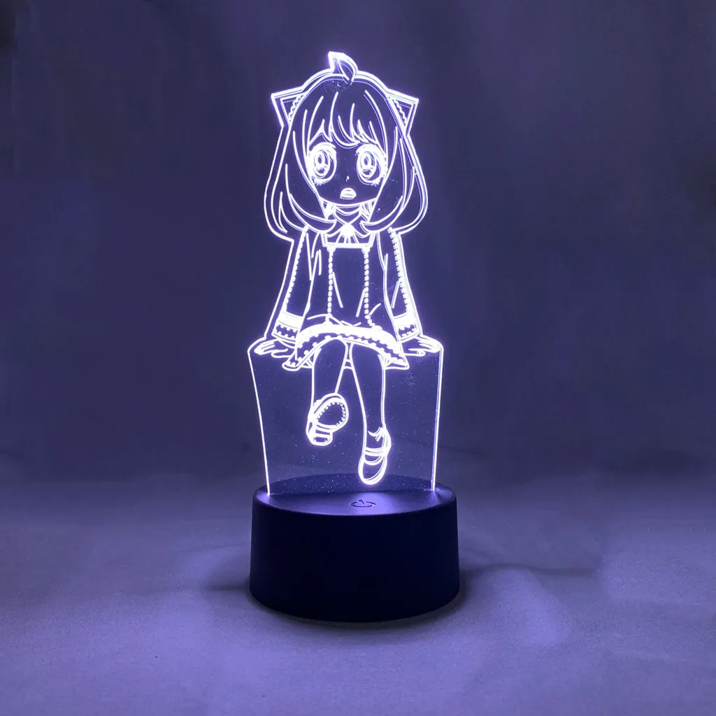 3D Night Lights SPY X FAMILY Anya Forger Anime Night Lamp Toy Lighting Illuminator Lampara Visual Doll Table LED Collector Gift night lamp for bedroom