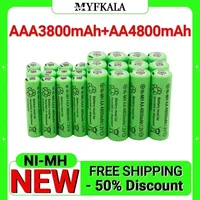 1.2V AA 4800mAh NI-MH Rechargeable Batteries+1.2 V AAA 3800 MAh Rechageable Battery NI-MH Battery 1