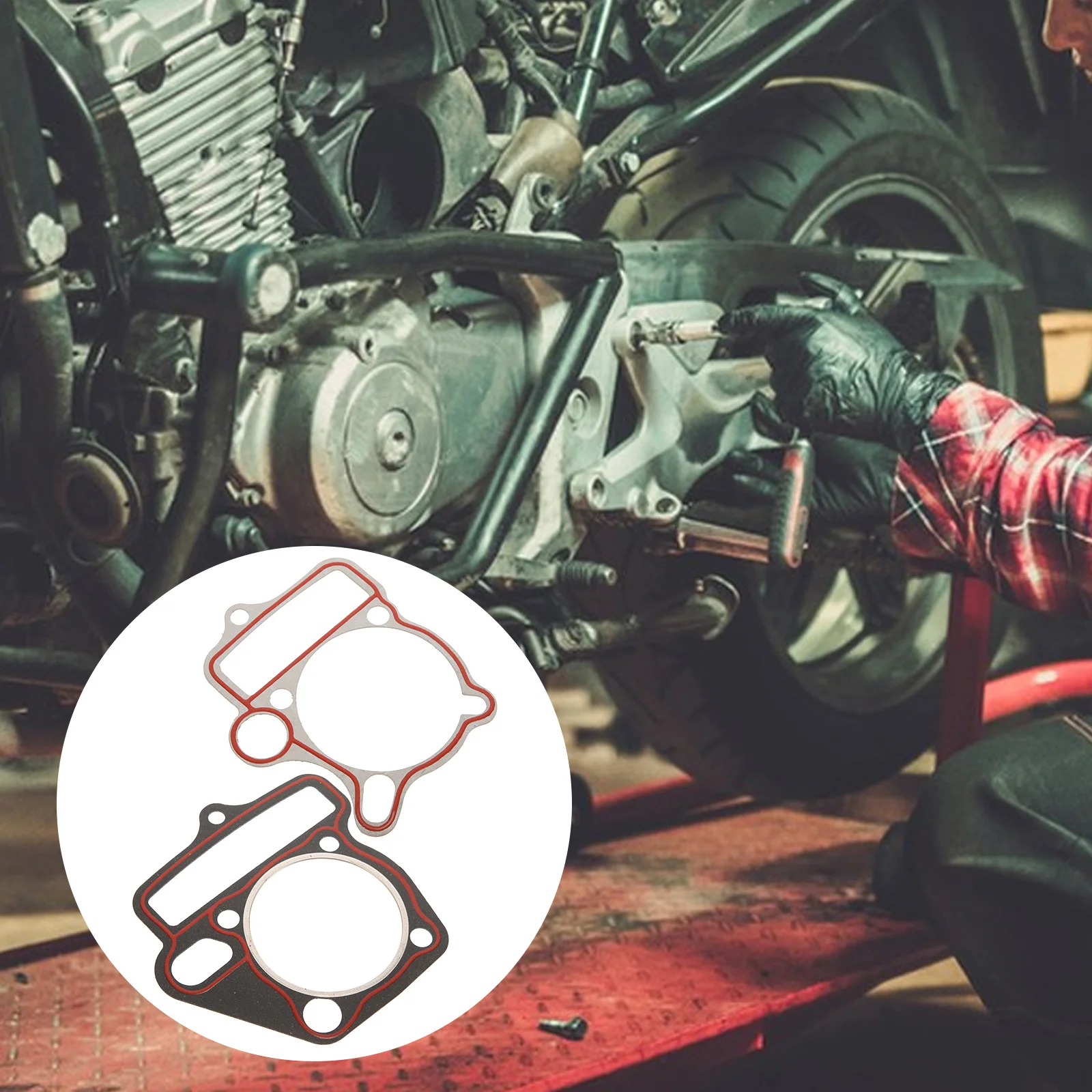 

2 Pcs Motorcycle Engine Mat Scooter Cylinder Pad Gasket for Base Paper Head Replacement