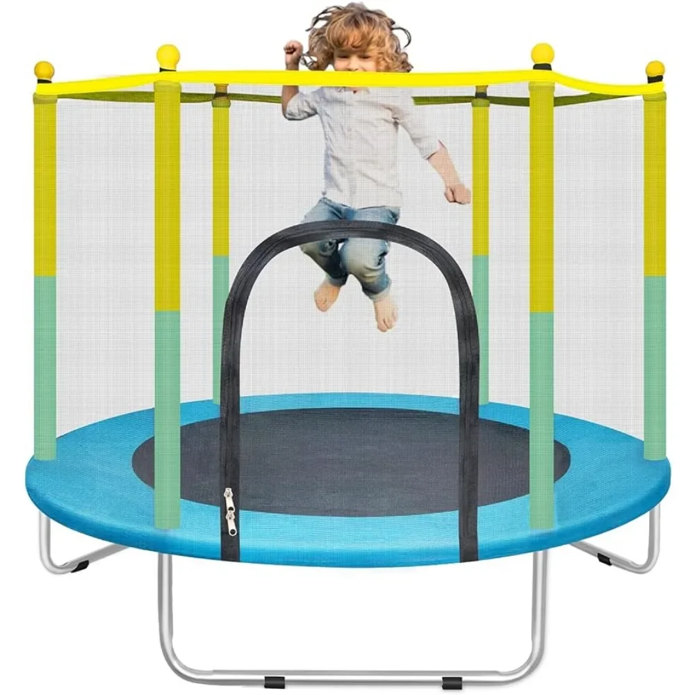 

4.6FT Small Trampoline with Net Safety Enclosure, Baby Round Jumping Mat, Gifts for Children Boy Girl , Toddler Trampoline