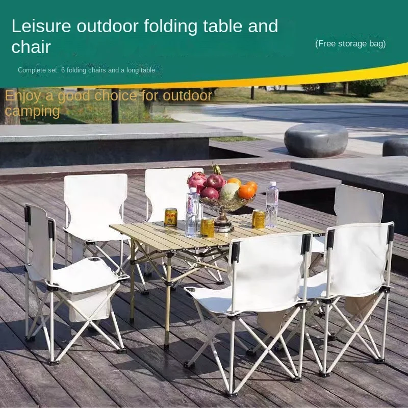Outdoor Tables With Chairs Aluminum Alloy Portable Folding Cable Light Leisure Egg Roll Table Camping Picnic Vehicle Car Mobile foldable table