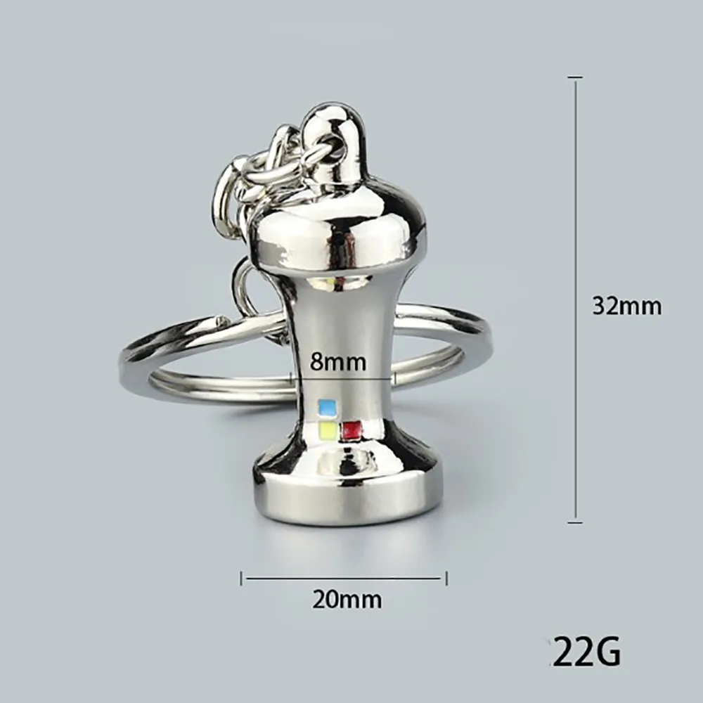 Metal 3D Creative Coffee Keychain Mini Cute Moka Pitcher Keyring Creative Accessories Creative Barista Coffee Keychain Girl Gift