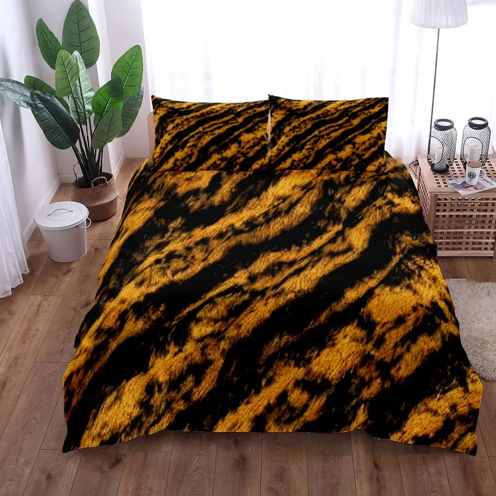 Tiger Pattern Print Duvet Cover Set UK Single Double Queen US Twin Full King Size Among Bed Linen Set