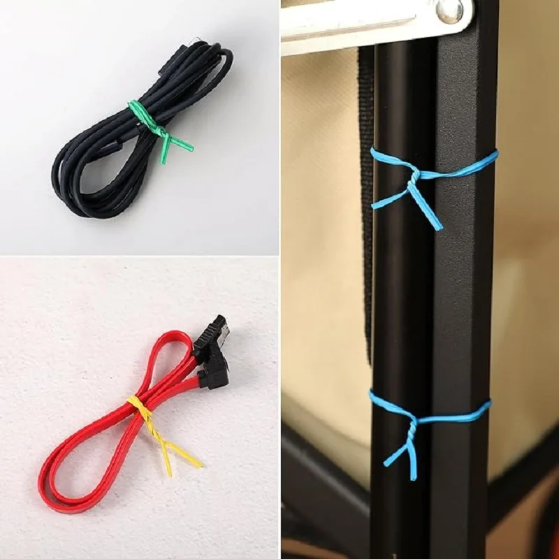 Plant Plastic Shell Reusable Galvanized with Iron Core Bendable Cable Ties 100Pcs