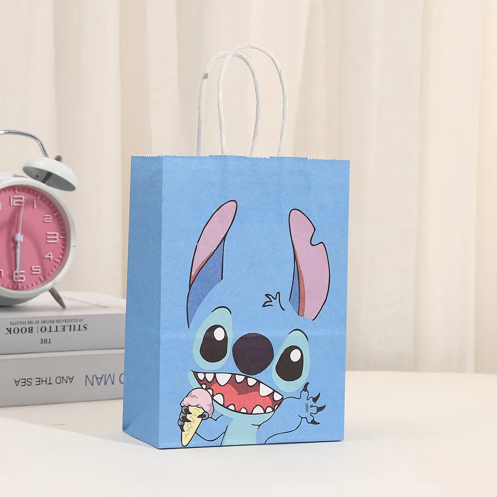 Disney Lilo &Stitch Tote Bags Paper Candy Gifts Packaging Bag Pink Blue Girl Boy Birthday Party Decoration Baby Shower Supplies