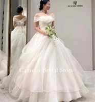 SONDR Off Shoulder Organza Customized Tiered  Elegant Wedding Dresses Ivory Korea Simple Brides Gowns Women Bridal Dresses 1