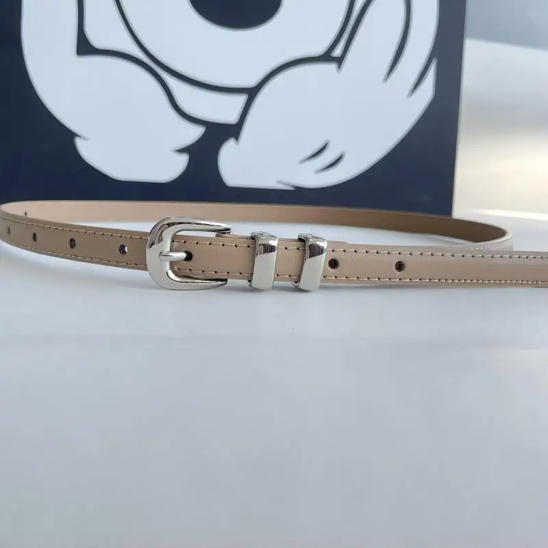 2023 Women\'s Leather Thin Belt Korean Casual Vintage Jins Fashion with Jeans Skirt Versatile Designer Luxury Belt