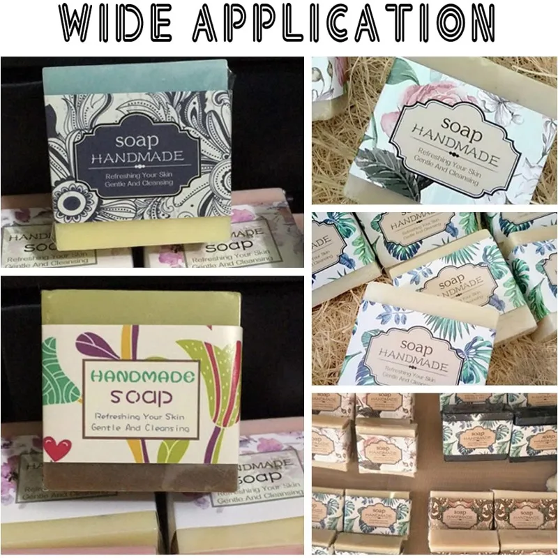 Marble Soap Wrappers 90pcs 9 Styles Soap Packaging Paper Wrap Paper Tape Vertical Tag Sleeves Covers