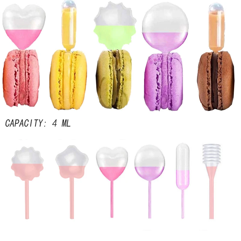 50/100/300 pieces 4ml creative plate sauce dropper macaron dessert squeeze sauce suitable for chocolate cupcake baking tools Disposable Dropper