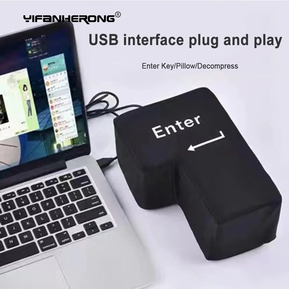 Sarari Big Enter Key Stress Relief Cushion - USB Soft Pillow Button For Office & Home - View #7