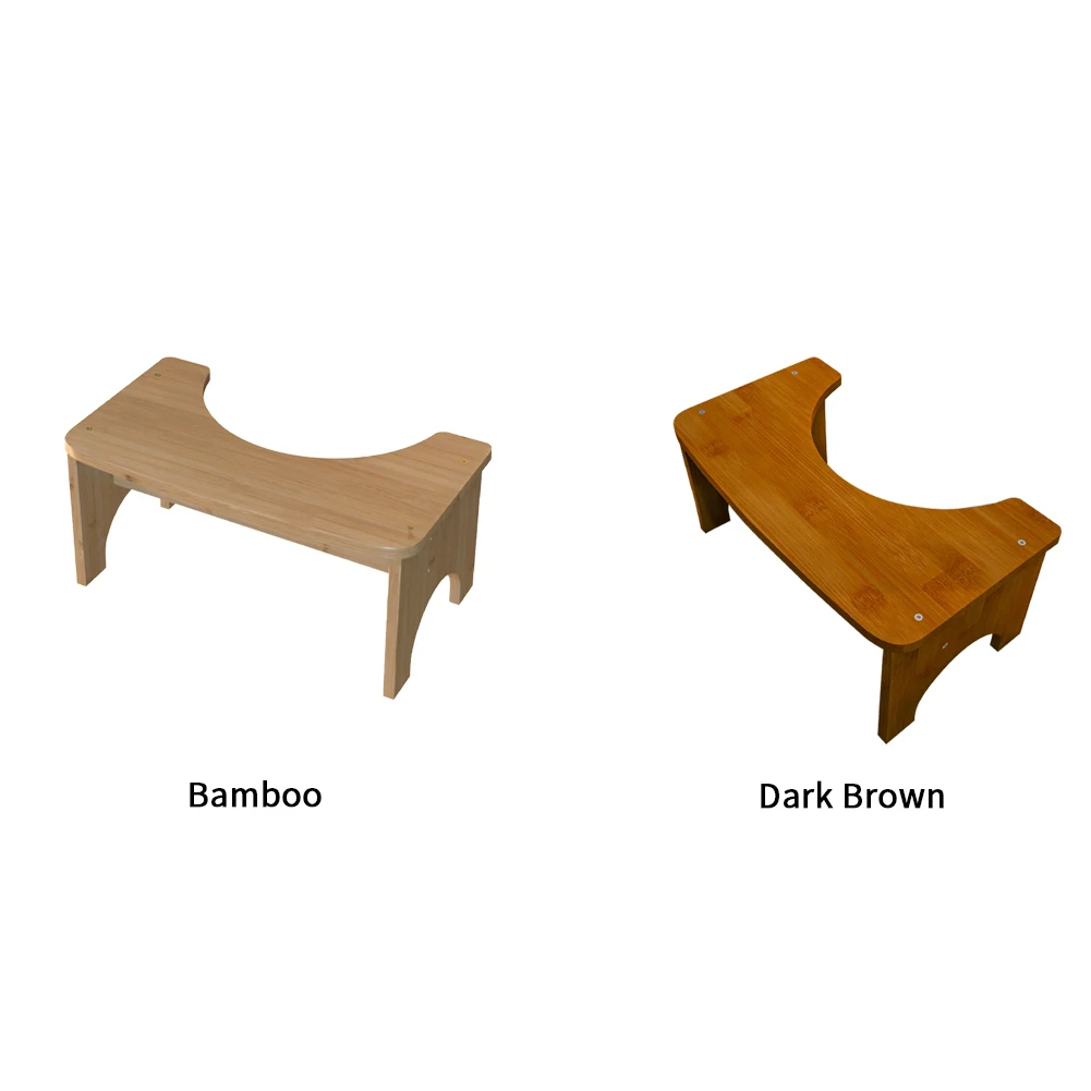 For Pooping Wear Resistant Comfortable Heavy Duty Children Adult Bamboo Toilet Stool C Shape Furniture Non-Slip Practical