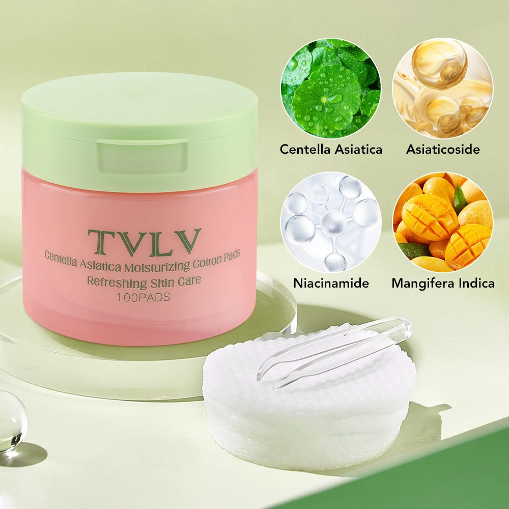 100PCS Korean Skin Care Cleansing Pad Centella Asiatica Deep Hydrating Moisturizing Toner Cotton Pads Face Pad Makeup Tools