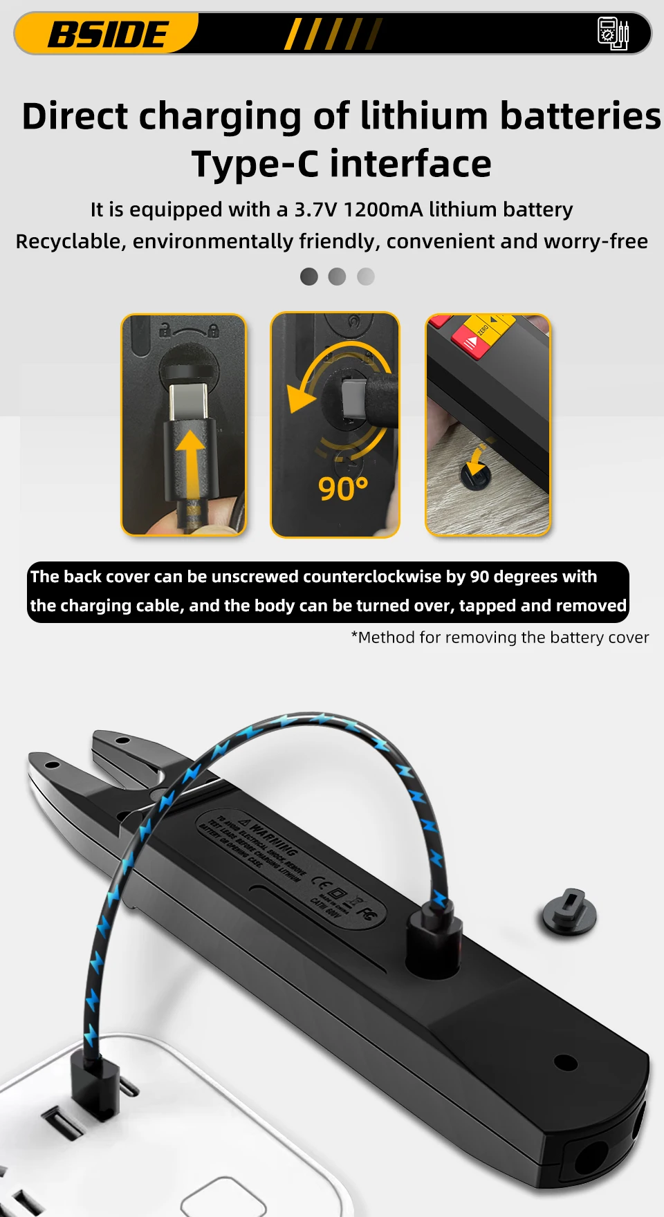 U5 Clamp Meter Open-Jaw DC AC 600A Smart TRMS Digital Multimeter Amp Capa Diode
