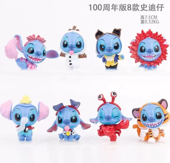 Sammlerstich zum 100. Jubiläum, 8 Stück, 7,5 cm, Disney-Figuren, Tischdekoration, Gedenkgeschenke, Sammlerspielzeug, Sonderangebot