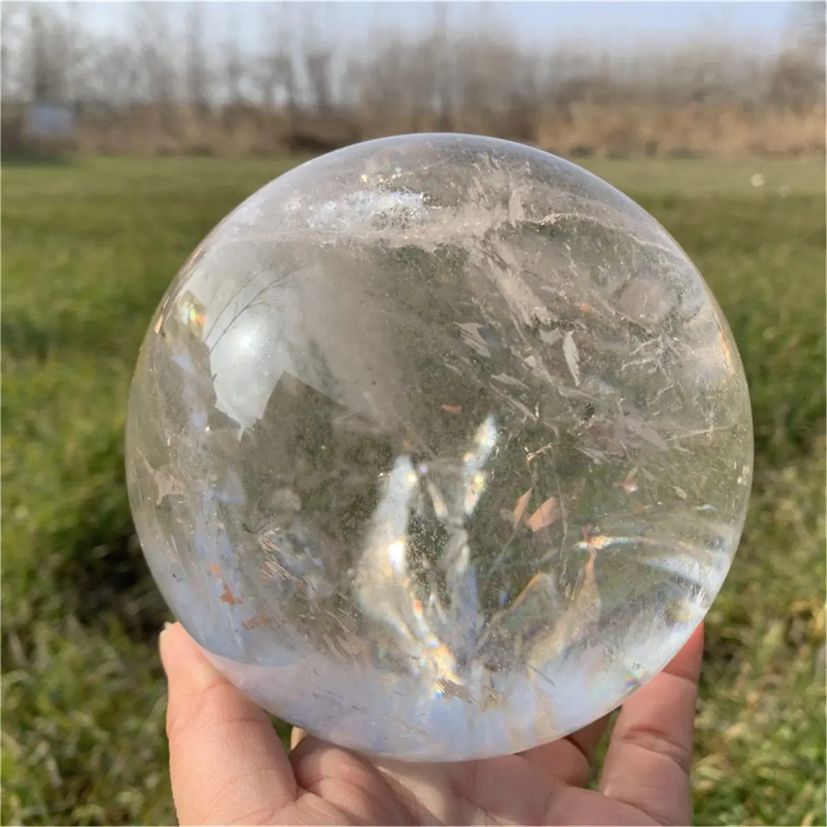 Natural Transparent Crystal Ball Quartz Energy Gem Mineral Specimen Healing Home Office Decorative Gift 5