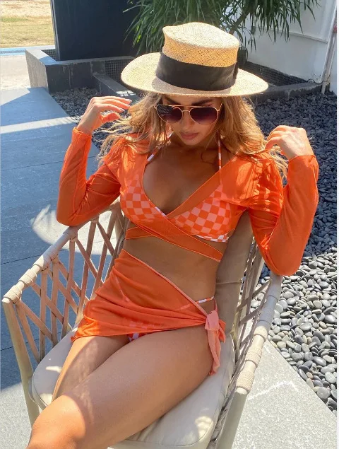 

Стринги с лямкой на шее бикини сексуальный купальник из 4 частей женские клетчатые купальные костюмы купальники комплект бикини женские костюмы для купания Mujer