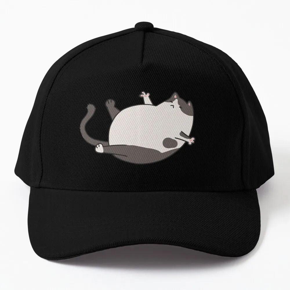 

Черно-белая бейсболка с изображением жирной кошки, индивидуальные головные уборы, шляпа, роскошный бренд, мужские головные уборы с козырьком