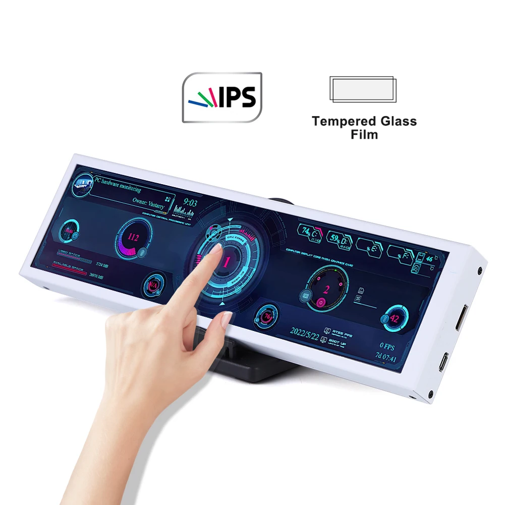 ο 8.8 ġ  Ʈ LCD ȭ 1920*480 HD-MI ̹    AIDA64  ÷ CPU GPU SSD 
