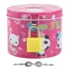 Cartoon Print Piggy Bank, Coin Money Saving Box with Padlock, Cylinder Design 1