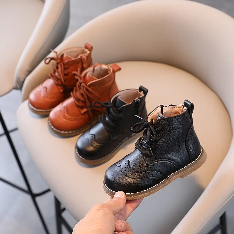 

British Style Retro Children Boots Boys Shoes Autumn New Girls Boots Shoes for Kids