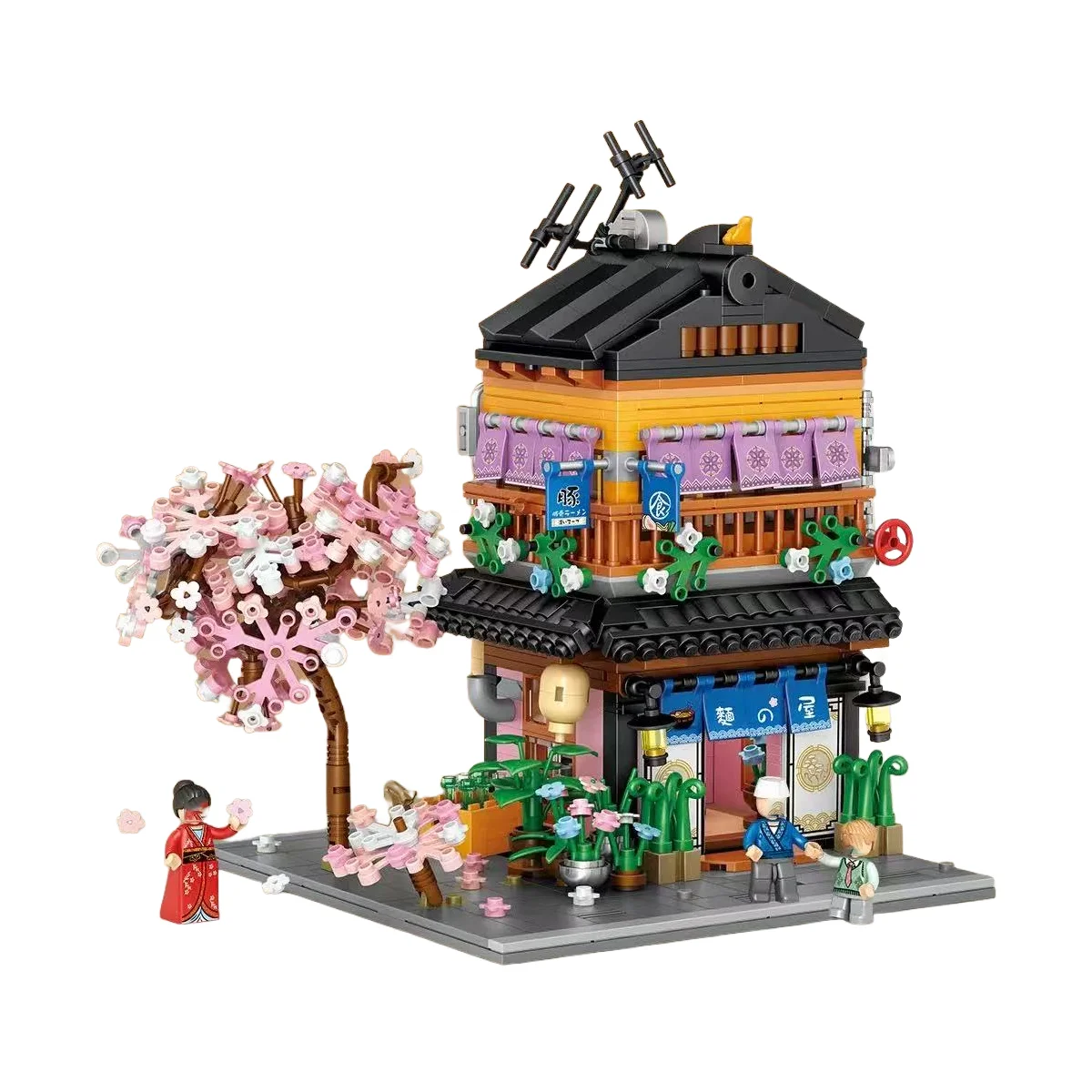 LOZ Japanese street scene series building toys, famous noodle shop DIY building model, building blocks toys, birthday toy gifts